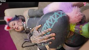 i’m your bad kitten in lesbian strap-on bdsm petplay with anal buttplug