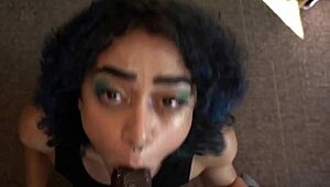 Man, this big booty Latina devours black guy's ass like crazy! 🍑🔥