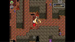 Bunnysuit Girl Yuka Gives Handjob to Dirty Old Pervert in Hentai Game