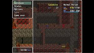 Bunnysuit Girl Yuka Gives Handjob to Dirty Old Pervert in Hentai Game