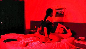 teen amateur watches horror movie while getting cum in mouth from partner