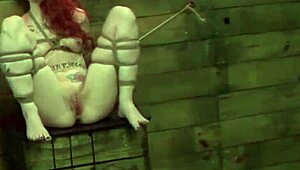 Tied Ginger Strapon Action!