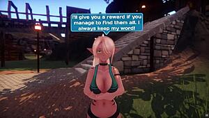 Dominant elf woman fucks crabs in hentai game