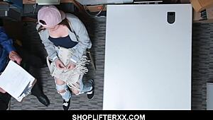 Brunette Tiny 18+ Teen Hayden Hennessy Caught Shoplifting and Punished Hard