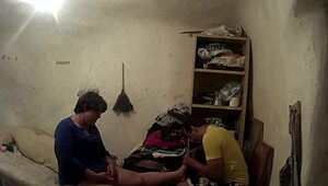 cutting toenails and enjoying feet in foot fetish session with curvy woman and small boyfriend