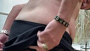 wearing stockings with suspenders