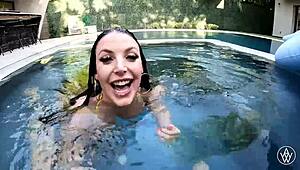 angela white gets wet bikini sex by pool
