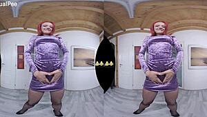 She teases and masturbates in fishnets