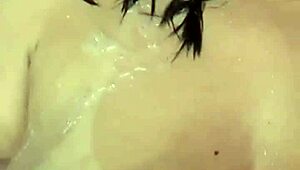 Intense sex in the shower with a brunette