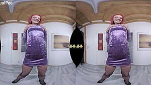 She teases and masturbates in fishnets