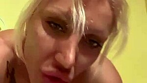 Muscular Babe Masturbates with Banana and Sausages