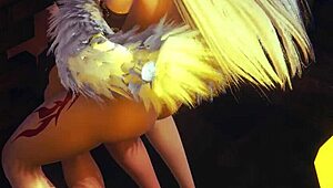 Genshin Impact hentai: Ningguang futanari dominerer Ayaka mens hun hamrer Yoimiya