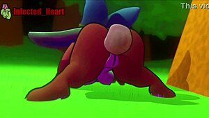 Moji from Paladins in a wild animated loop with sound effects.