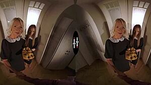 in dark room vr, i meet my new neighbour and we get into some hardcore fun with handjobs and blowjobs.