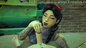 Fortnite busty milf gets fucked hard!