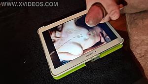 Amateur Cumshot Tribute for Martina Fragola