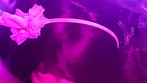 Leashed slut deepthroats cock in garage