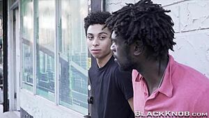 gay teen feels intense pleasure riding big black cock with toys