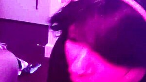 Leashed slut deepthroats cock in garage