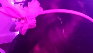 Leashed slut deepthroats cock in garage