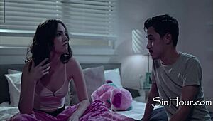 Hiding In Study Buddy's Stepsister's Bedroom To Fuck Her Hairy Pussy Cowgirl Style