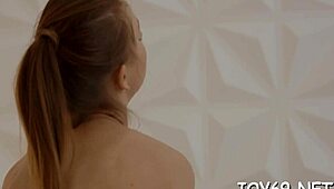 Priceless dildo fits sexy teen pussy with wet fingering action