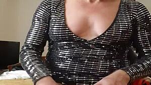 sissy crossdresser in stockings feels sexy in new dress