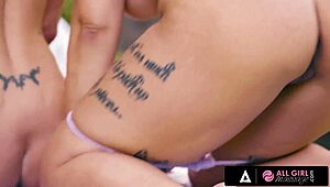 Ivy Lebelle and Silvia Saige fuck each other while waiting for their masseuse