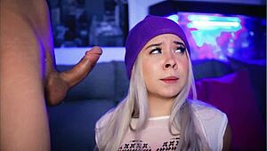 Colombian Blonde Sucks Cock with Raw Desire