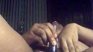 Teen Ebony Fingering Wet Pussy with Toys in Bed