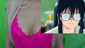 In this hentai episode, a character shrinks and enters the girls' areas in Issunboushi ep 1. Close-up views highlight the cosplay costumes.