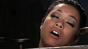 Deepthroat and hardcore bondage in a bizarre fetish video