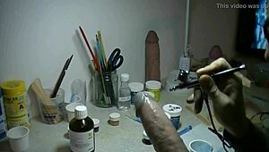 Painting a prosthetic penis 😊