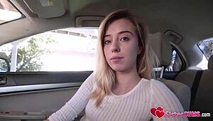 POV banging my stepbrother in the car, so wild! 🚗💦