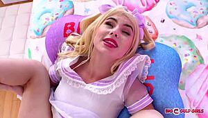 Little Aria Banks Switches from Toy to Real Cock