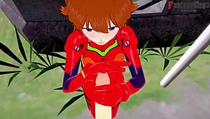 asuka langley soryu gets a blowjob and pov fucking in neo genesis evangelion