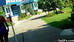 Amateur couple enjoys a wild outdoor threesome with a young couple
