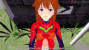 asuka langley soryu gets a blowjob and pov fucking in neo genesis evangelion