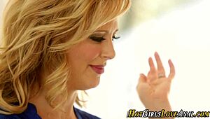 Busty Lesbian Fingering Her First-Time Partner!