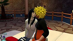 Hinata and Naruto share their first intimate encounter in hentai style