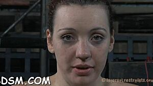 tied up tits getting toy action 😈