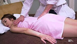 Shaved Japanese Aira Shimizu Explodes in Pleasure from Intense Sensual Massage and Handjob