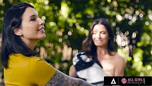 Ivy Lebelle and Silvia Saige fuck each other while waiting for their masseuse