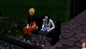 Hinata and Naruto share their first intimate encounter in hentai style