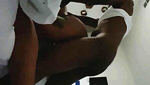 Having sex with Riah on vacation, then friend joins to record.