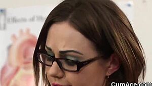 Hey, wanna see this nasty bombshell swallow every drop of cumshot on her face?