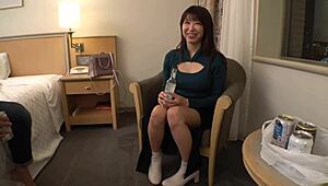 Busty woman picked up for intense cowgirl riding and blowbang bukkake