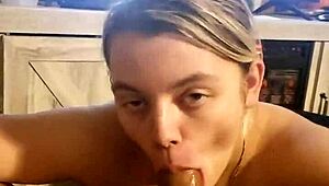 Hey, watch me sensually sucking my boyfriend’s thick cock on this hotel couch.