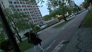 What do you see in this outdoor public city?