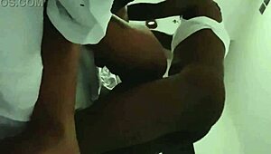 Having sex with Riah on vacation, then friend joins to record.